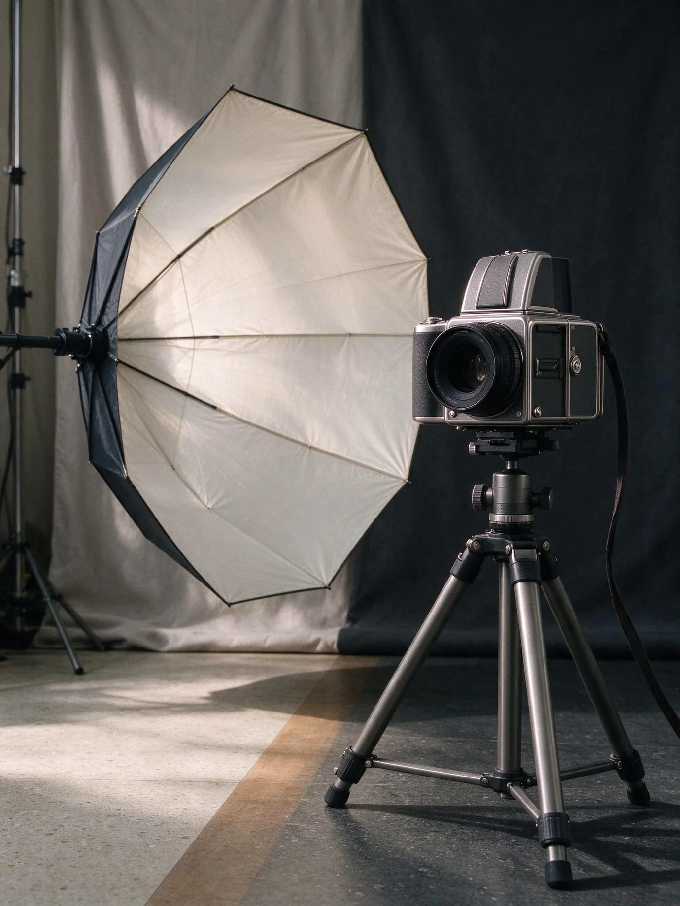 Kameraausrüstung und Lichttechnik im Studio